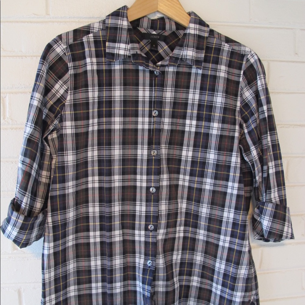 Jcrew plaid button front shirt size 10 D2